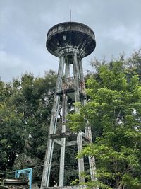 Low angle view of water tower against sky