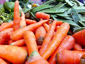 Close-up of red chili peppers in market