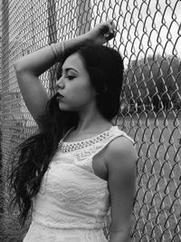 Woman looking at camera