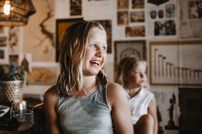 Portrait of happy girl smiling