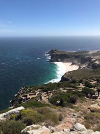 High angle view of beach