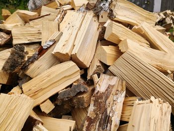 Chopped birchwood for oven