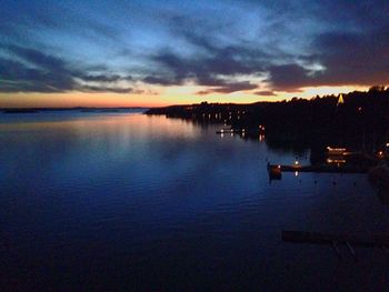 Scenic view of sea at sunset