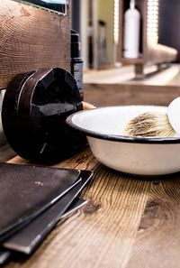 Close-up of food on table