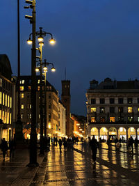 Illuminated city at night