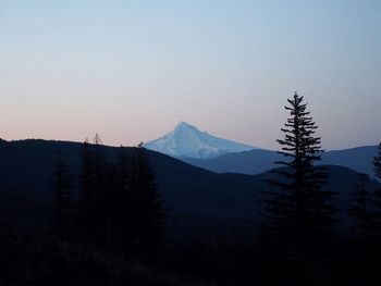 Scenic view of mount hood during sunrise