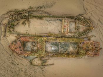 High angle view of old abandoned building
