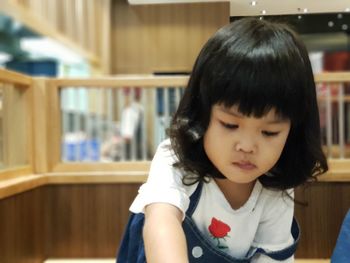 Portrait of a girl looking away