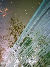 High angle view of wet swimming pool