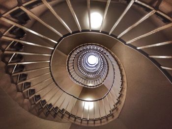 Directly below view of spiral staircase