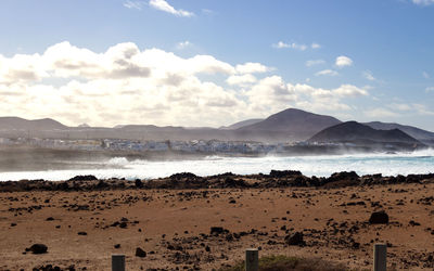 Scenic view of beach against sky