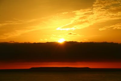 Silhouette landscape at sunset