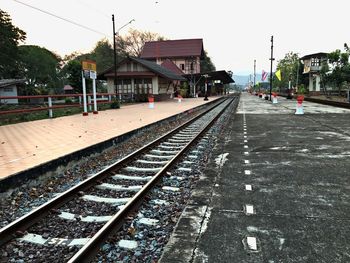 Railroad tracks in city