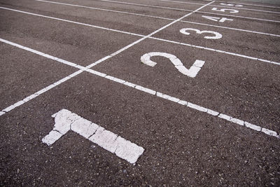 High angle view of running track