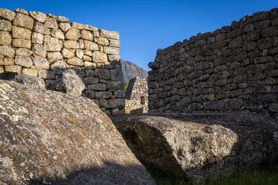 View of stone wall against sky
