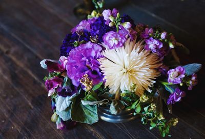 Close-up of flowers on table