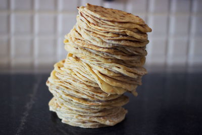 Close-up of bread on table