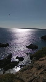 Scenic view of sea and rocks