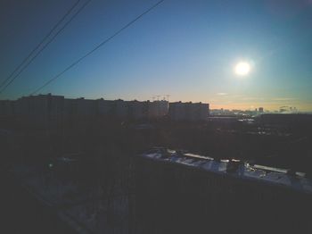 Cityscape against clear sky