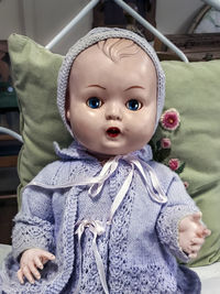 Close-up portrait of cute baby girl