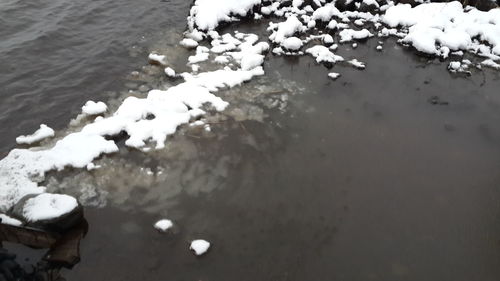 View of frozen lake during winter