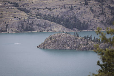 Scenic view of lake and mountains