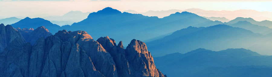 Amazing sunrise at sinai mountain, beautiful dawn in egypt, beautiful view from the mountain