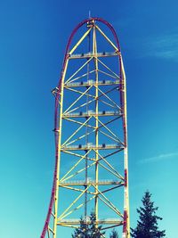 Low angle view of built structure against blue sky