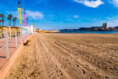 Scenic view of beach against sky