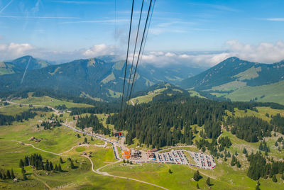 Scenic view of landscape and mountains against sky