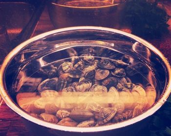 Close-up of food on table