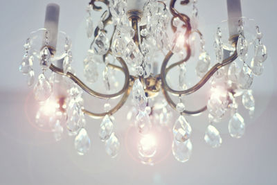 Low angle view of chandelier