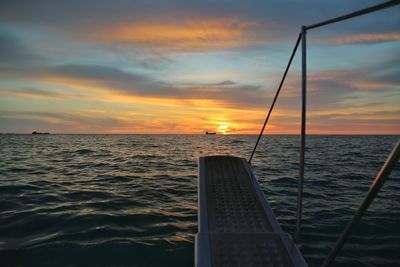 Scenic view of sea at sunset