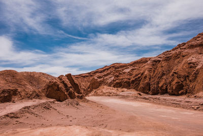 Scenic view of arid landscape against sky