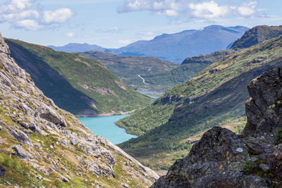 Scenic view of mountains at jotunheimen national park