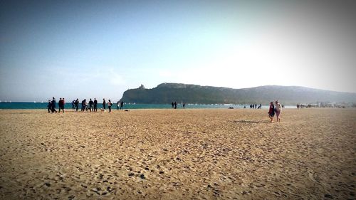 Tourists on beach