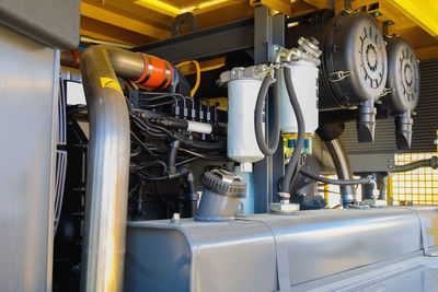 Internal details of portable compressors close-up