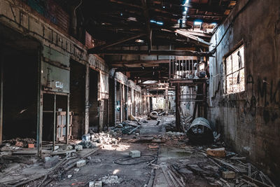 Interior of abandoned building