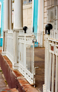 Front gate to a house in cienfuego. somewhat rundown.