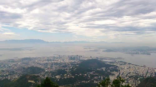 Aerial view of cityscape against sky