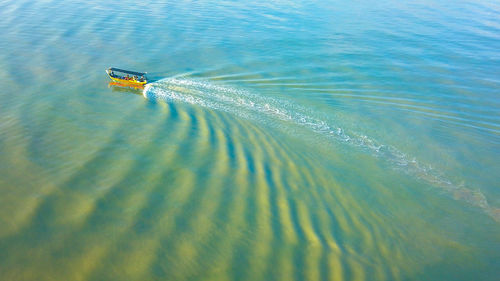 High angle view of rippled water in sea