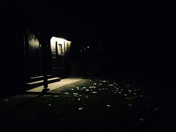 Illuminated building at night