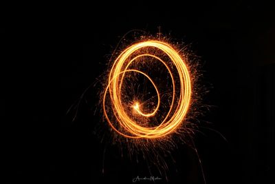 Close-up of light painting at night