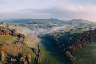 Aerial view of landscape against sky