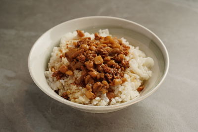 Close-up of food in bowl on table