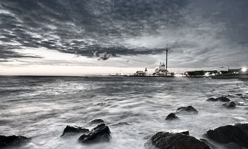 View of sea against cloudy sky