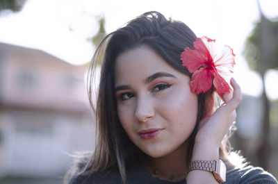 Close-up portrait of beautiful woman