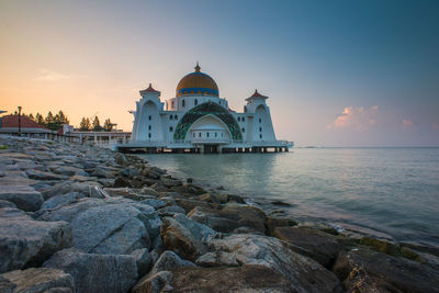 Melaka straits mosque by sea
