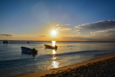 Scenic view of sunset over sea