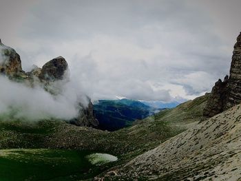 Scenic view of mountains against sky